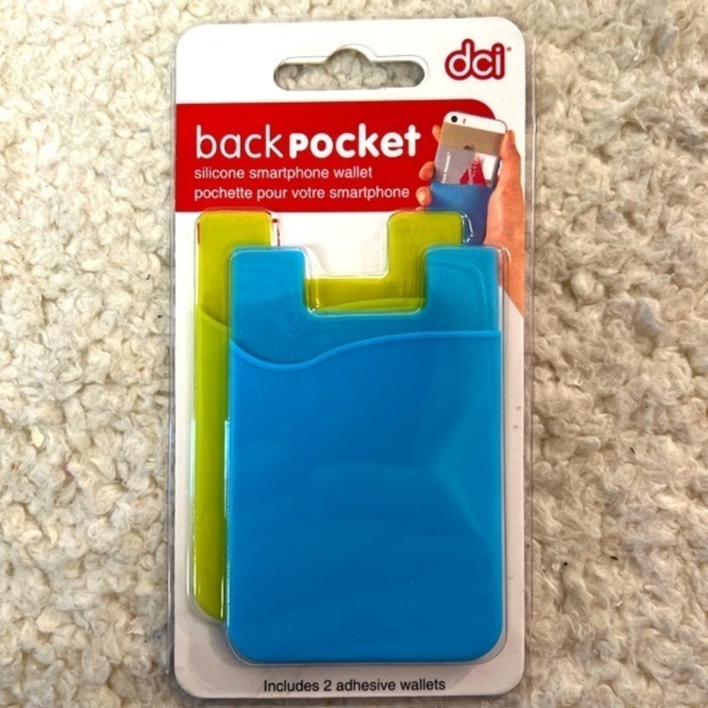 DCI Blue & Green Silicone Smartphone Adhesive Phone Wallet Set of 2